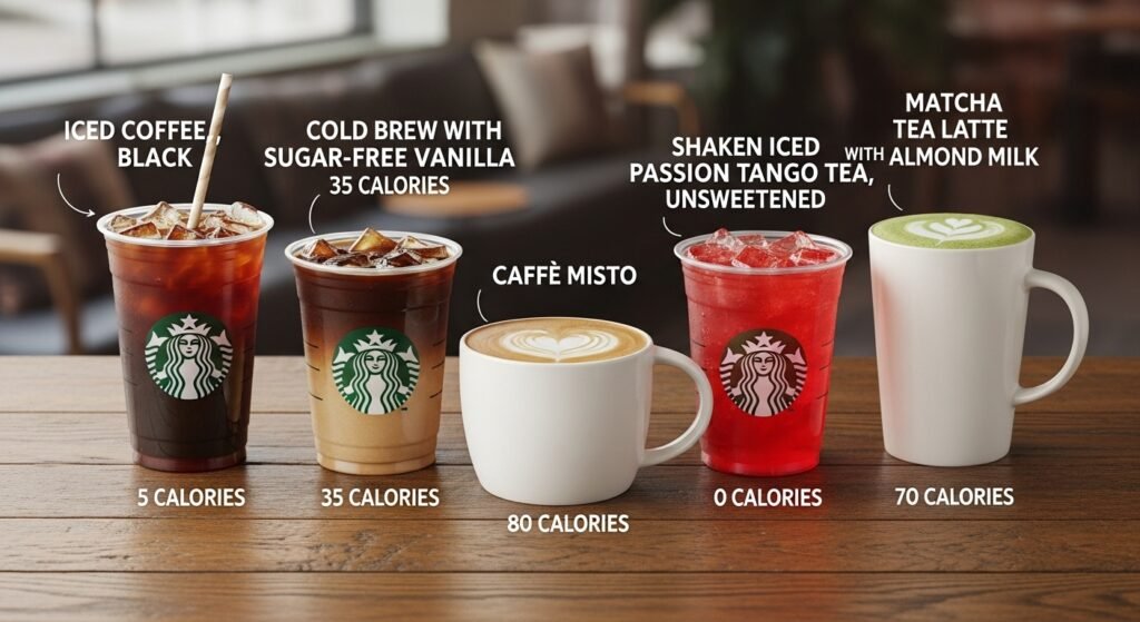 low calorie drinks at Starbucks
